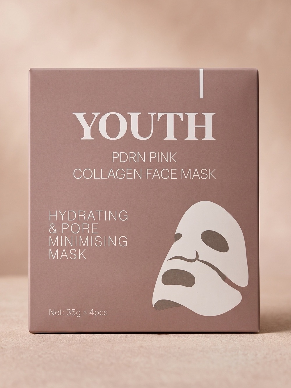 YOUTH PDRN Pink Collagen Face Mask 4 Pack Hydrating Pore Minimizing Skincare